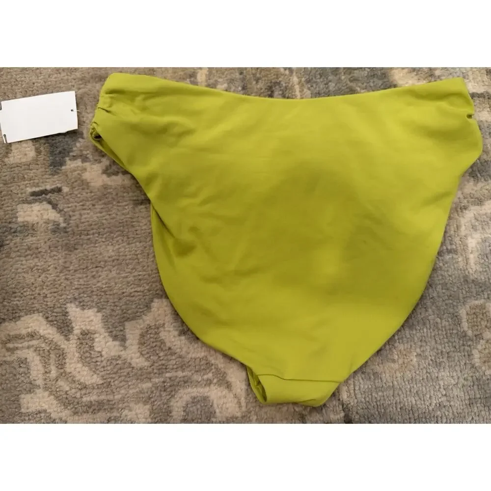 NEW! $86 ROBIN PICCONE AUBREY HIGH WAIST BIKINI BOTTOMS HONEYDEW SZ L NEW $129